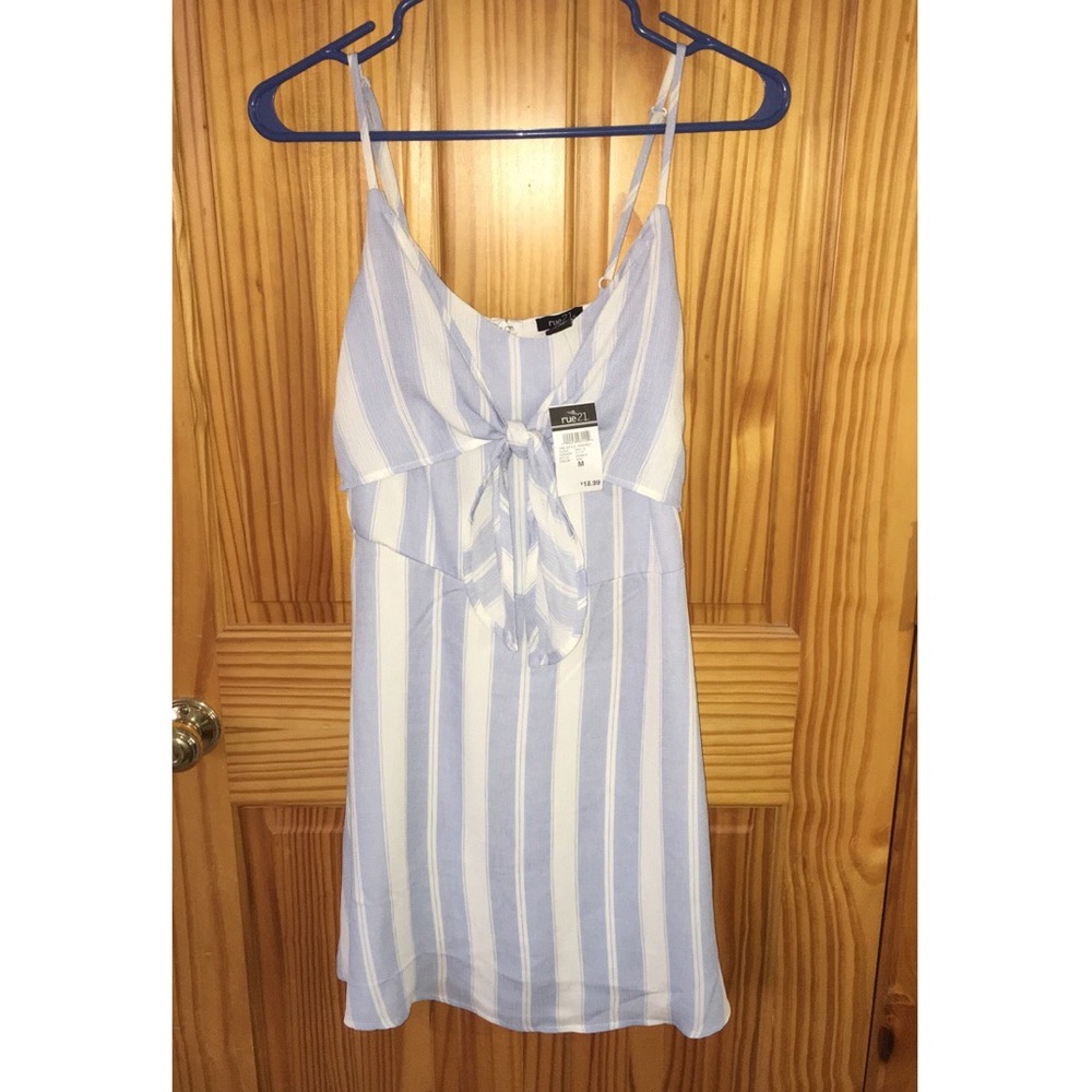 Blue and White Striped Dress